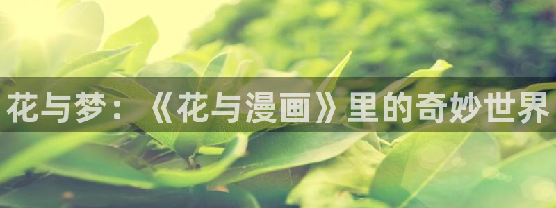 www·漫蛙漫画·com：花与梦：《花与漫画》里的奇妙世界